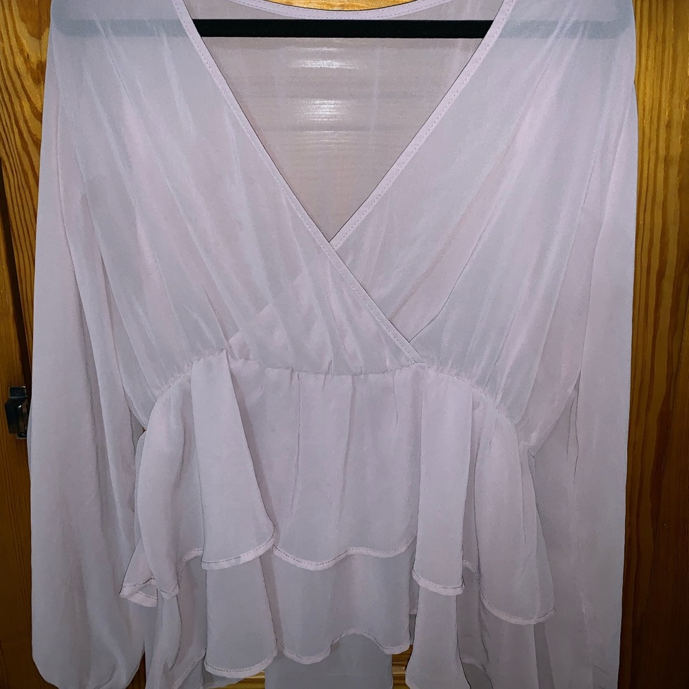 Sheer blush blouse, Size L-XL